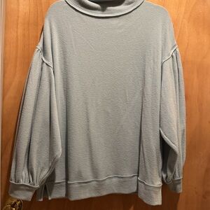 Free People Light Blue Cowl Neck Sweater
